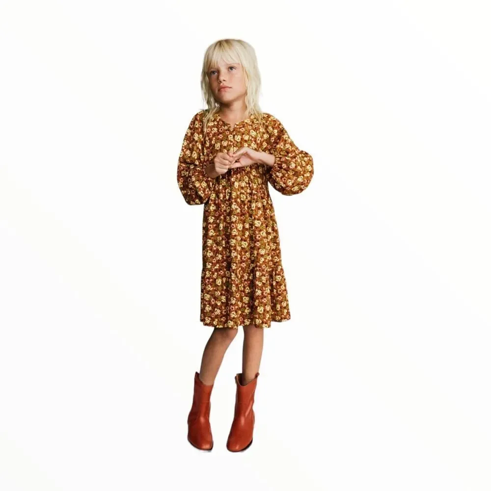 ZARA Kids | Ocher | FLORAL DRESS - Picture 5 of 11